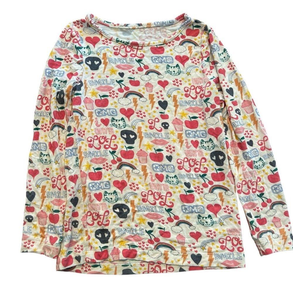 Pink Chicken New York Top‎ Shirt SIze 6Y Pajama  Shirt "Journal Doodle" Bamboo